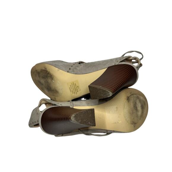 Kaari Size 7.5 Hannah Open Toe Lace Tie Up Cutout Heel Sandal Gray Vacation Boho - Picture 7 of 11